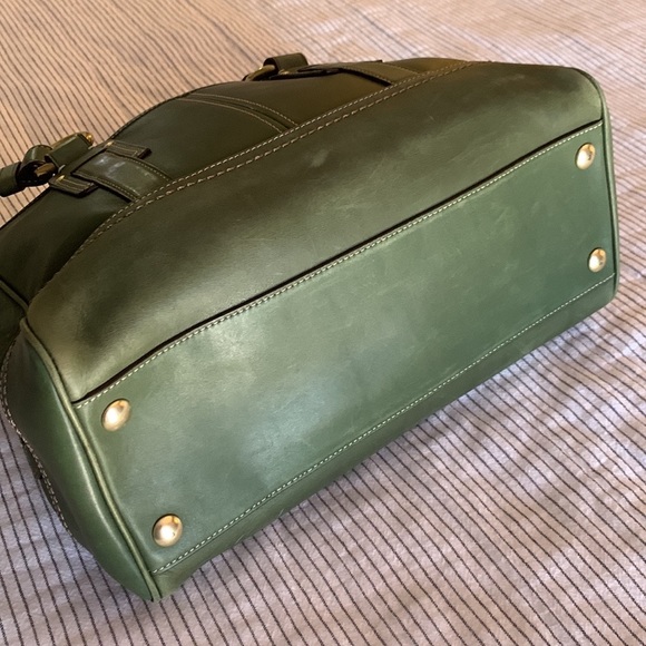 Coach Green Leather Satchel - Picture 5 of 9